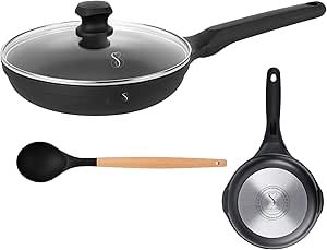 Stone&Stone Poêle à Frire 24CM Professionnel adaptée à induction Gas