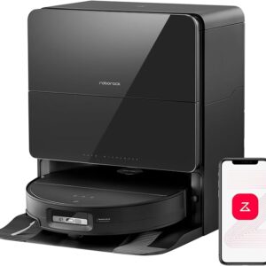 roborock Saros 10 Robot Vacuum and Mop, 22,000Pa Suction, AI Obstacle Avoidance, 3.14-inch Ultra Thin, Auto Detachable Mop, Zero Tangling Main Brush, Hot Water Mop & Dock Self Cleaning, Pet Friendly