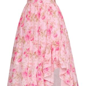 SCARLET DARKNESS Damen Viktorianisches Blumenkleid Puffärmel Lace-up A-Linie Sommer Corsagenkleid