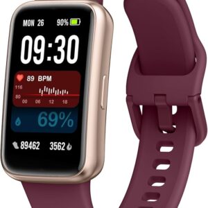 Fitness Tracker with 24/7 Heart Rate Blood Oxygen Sleep Monitor,1.47" HD Touchsreen Smart Watch with Step & Calorie Counter 100+ Sport Modes Health Activity Trackers for Men and Women (Bordeaux)