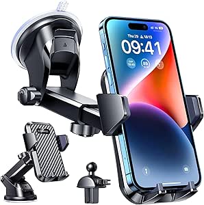 VANMASS Best Car Phone Holder 2025 [85+ LBS Strong Suction & True Military-Grade] Rotatable Universal Mobile Phone Mount Dashboard Windscreen Vent Desk Automobile for iPhone 16 Pro Max 15 Samsung