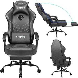 SITMOD Chaise Gaming pour Adultes, Chaises De Gamer Grandes Et Hautes avec Repose-Pieds Et Support Lombaire