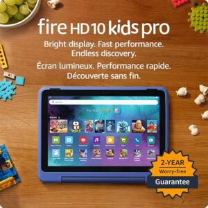 Amazon Fire HD 10 Kids Pro tablet (newest model), ages 6-12, 10.1" brilliant screen, parental controls, slim case, 32 GB, Nebula