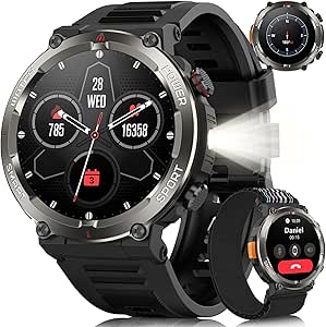 Yxtel Reloj Inteligente Hombre Militar, 1.45" Smartwatch