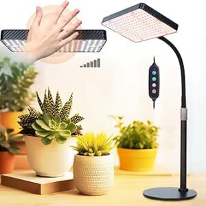 FECiDA Desk Grow Lights for Indoor Plants with Timer 4/8/12 Hr, Stepless Dimming Full Spectrum Grow Light for Bonsai Plants, 208PCS LEDs, 2000 Lumen, Bright Enough, 16"-24" Height Adjustable [Energy Class E]