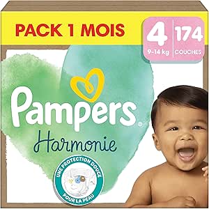 Pampers Harmonie, Taille 4, 174 Couches
