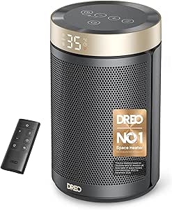 Dreo Electric Heater, 1500W Energy Efficient Space Room Heater, Upgrade Remote Portable Ceramic Fan Heaters