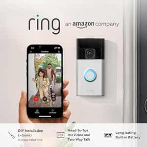 Ring Battery Video Doorbell (2024 release) | DIY Wireless Video Doorbell Camera I Head-To-Toe View