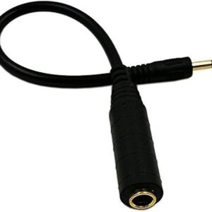 zdyCGTime CGTime Golden Plated 3.5mm Mono 1/8 inch Audio Male to 6.35mm 1/4 inch Female Jack Converter Cable Cord Adapter (25CM/10Inch)