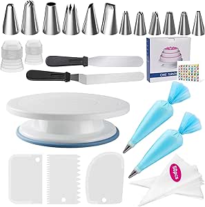 Fuutuu 72-Piece Cake Decorating Kit with Turntable