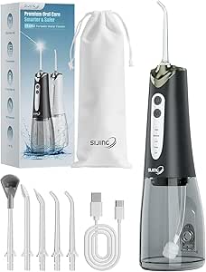 Water Flosser for Teeth, 300ML Cordless Flosser for Teeth Braces