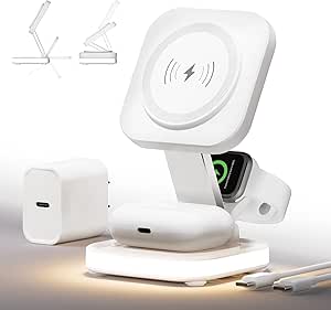 5 in 1 Mag-Safe Ladegerät mit 15W Wireless Charging Station für iPhone 17/16/15/14/13/12 Serie,