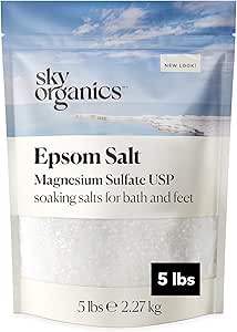 Sky Organics Epsom Salt Bath Soak (5 lbs) Magnesium Sulfate