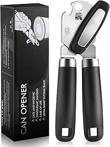 Multifunctional Can Opener Manual, Heavy Duty Handheld Can Opener with Smooth Cutting Edge