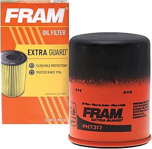 Fram PH7317 Extra Guard 10K Mile Change Interval Spin-On Oil Filter, black