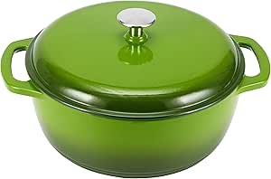 Amazon Basics Enameled Cast Iron Round Dutch Oven with Lid and Dual Handles