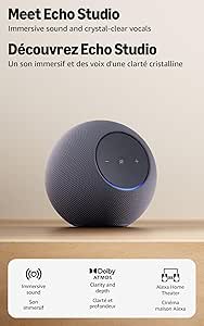 Amazon Echo Studio (newest model), our best Echo Studio yet, with immersive spatial audio and Dolby Atmos, Graphite