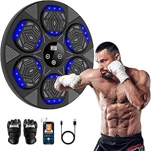 2025 Upgraded Music Boxing Machine for Adults & Kids - Wall-Mounted Smart Punching Target with Boxing Gloves, Home Gym & Office Training Equipment (Latest Model)