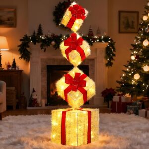 Quntis Christmas Decoration Lighted Boxes
