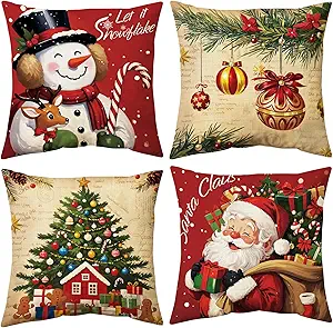 Christmas Pillow Covers 18x18 inch Set of 4
