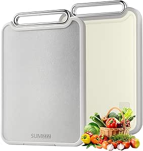 Stainless Steel Cutting Board Double Sided 304 Steel & Food-Grade PPLarge Chopping Board for Meat and Kitchen