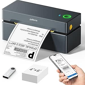 POLONO Bluetooth Thermal Shipping Label Printer