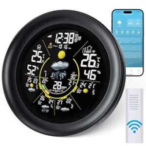 WiFi Weather Stations with Outdoor Sensor Wireless UK Temperature Humidity Monitor with Air Pressure