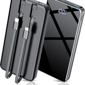 Portable Charger with Built in Cables 25000mAh