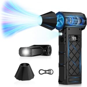 Electric Dust Blower with Display, 130,000 rpm Compressed Air Dust Blower with LED Additional Light