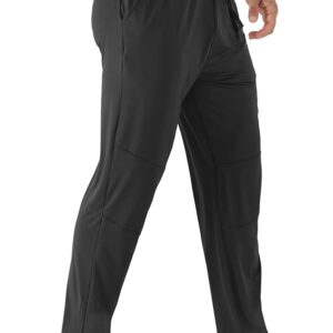 Men's Tapered Gym Joggers with Pockets Lightweight Sports Running Trousers