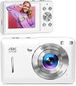 Digital Camera, 44MP FHD 1080P Digital Point and Shoot Camera with Anti Shake