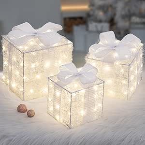 Quntis Christmas Lighted Gift Boxes