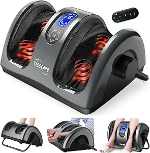 TISSCARE Foot Massager with Heat, Shiatsu Foot Massager for Plantar Fasciitis