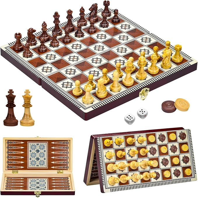 Magnetisch Schachspiel aus Holz