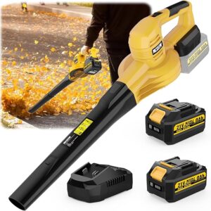 21V Cordless Leaf Blower with 8.0Ah Max Battery and Charger (2 x 4ah