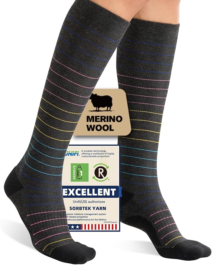 Merino Wool Compression Socks for Women Men