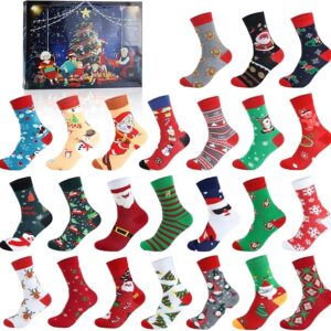 Aischens 12 Paare Weihnachtssocken Adventskalender 2025 für Frauen Männer
