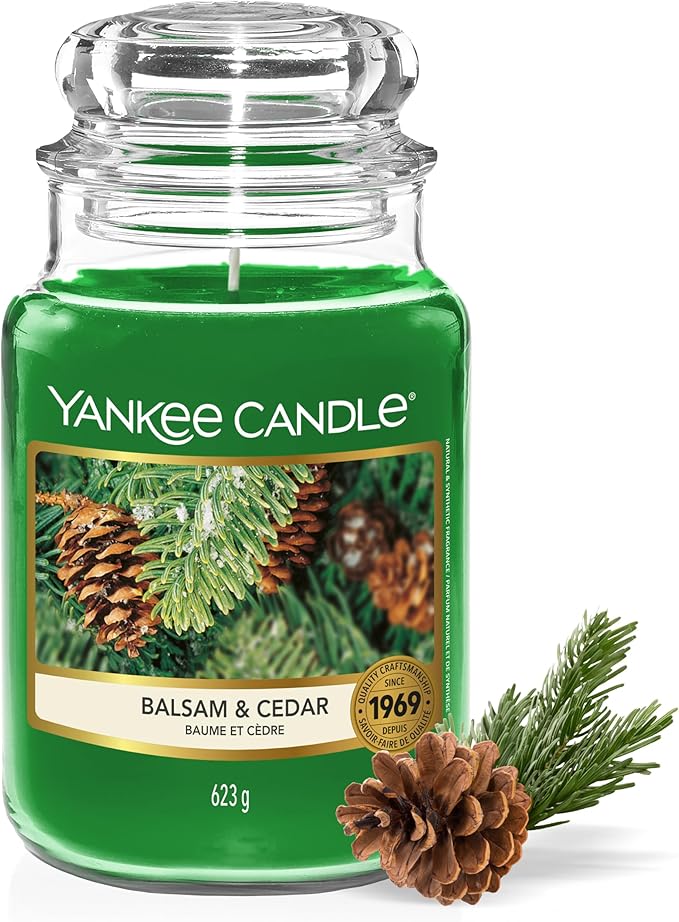 Yankee Candle Scented Candle | Candela in giara grande della Balsamo & Cedro |