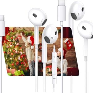 USB C Headphones, 2 Pack USB Type C Earphones for iPhone 17 HiFi Stereo Noise Earbuds reduction with Mic&Volume Control for iPhone 16 pro, i Pad Pro, Galaxy S23/S22/S21/S20/Ultra Note 10/20, Pixel 7/6