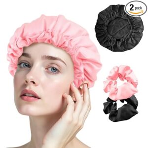 Pack of 2 Silk Caps for Sleeping for Long Hair