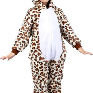 Children's Onesie Costume Pyjamas Animal Costume Children with Hood Jumpsuit Hoodie Costume Child Cosplay Carnival Halloween Pyjamas Christmas Clothing Sleepsuit Boys Girls (Tiger/Shark/Leopard Bear)