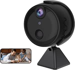 DUVIX Mini Camera WLAN 2K Small Camera Nanny Surveillance Camera PIR Long Battery Life with Motion Detection and Night Vision