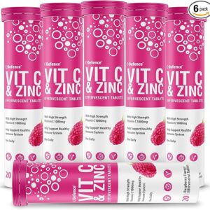 Vitamin C 1000mg & Zinc 15mg Raspberry Flavour Effervescent Tablets