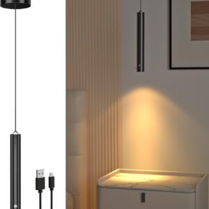 Battery Pendant Light Black with Battery