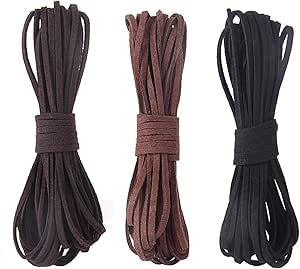 3 Couleurs 5m x 3mm Cordon en Cuir Ceinture en Cuir