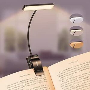Gritin 19 LEDs Lampada Luce da Lettura per Libro, Luce per Lettura Libri a Letto con Clip, Ricaricabile