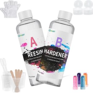 Epoxy Resin with Hardener 300 ml/10 oz Crystal Clear Casting Resin 1:1 Ratio Bubble-Free Epoxy Resin, Glove