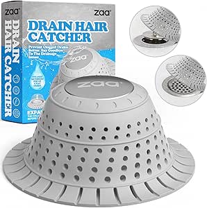 zaa Hair Catcher for Bathtub Drain, Silicone Collapsible 1 Pack Drain Hair Catcher