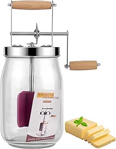 1.5L Butter Churner, Vintag Manual Butter Churn with Wooden Handle
