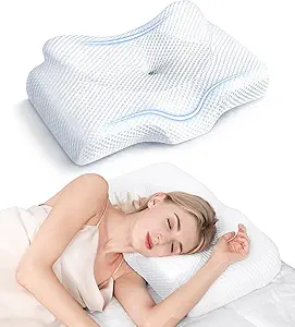 Osteo Cervical Pillow for Neck Pain Relief, Hollow Design Odorless Memory Foam Pillows with Cooling Case